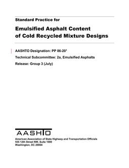 AASHTO PP 86