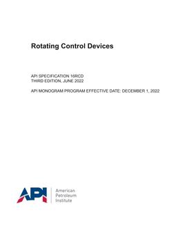 API Spec 16RCD